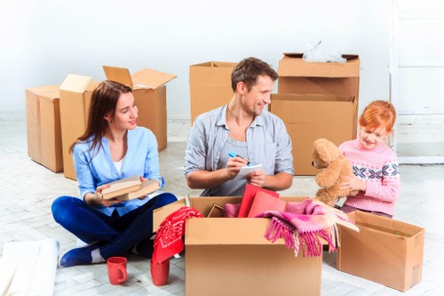 Packed boxes and furniture ready for a local home move