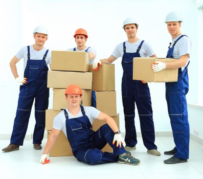 Careful handling of office and retail items during a local business relocation