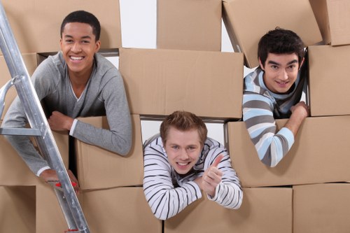 Professional movers loading household items for a Roehampton relocation