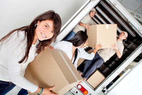Careful loading of student furniture and boxes during a local Roehampton removal